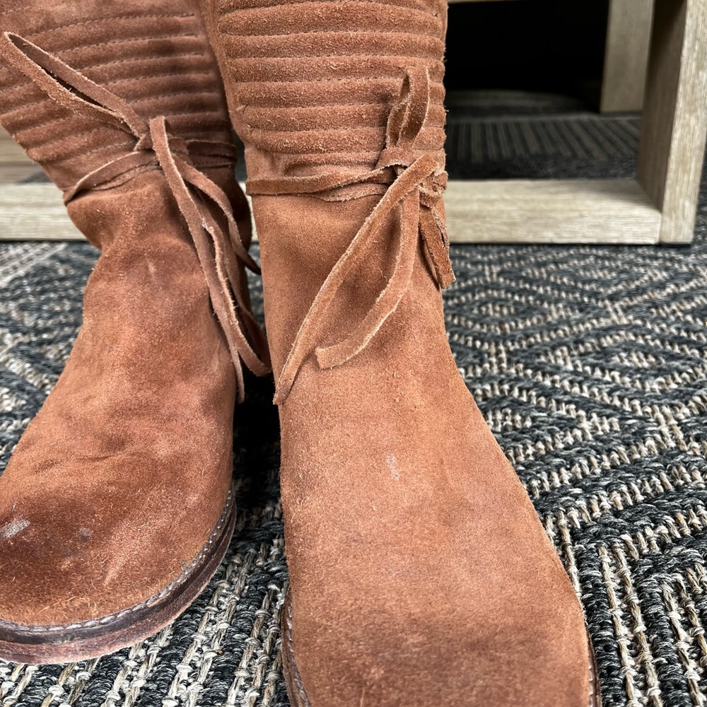 Free People Rust Suede Ankle Boots